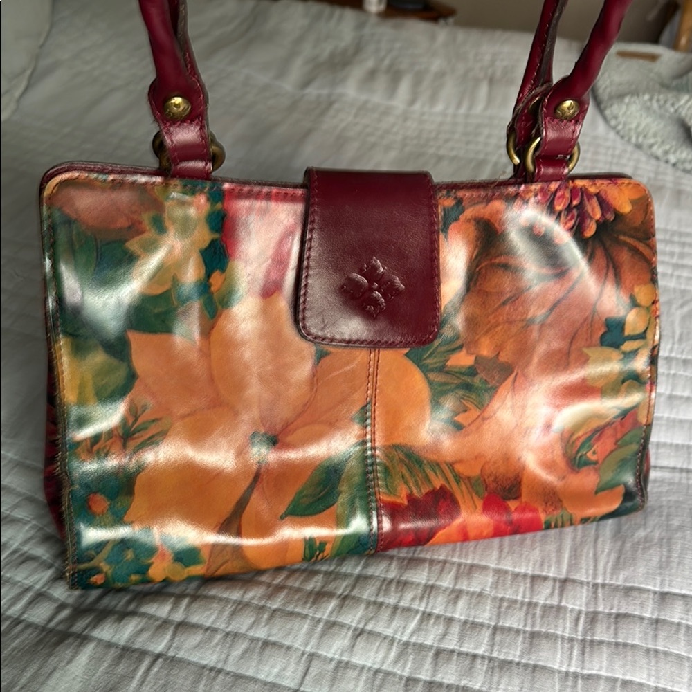 Floral Leather Handbag
